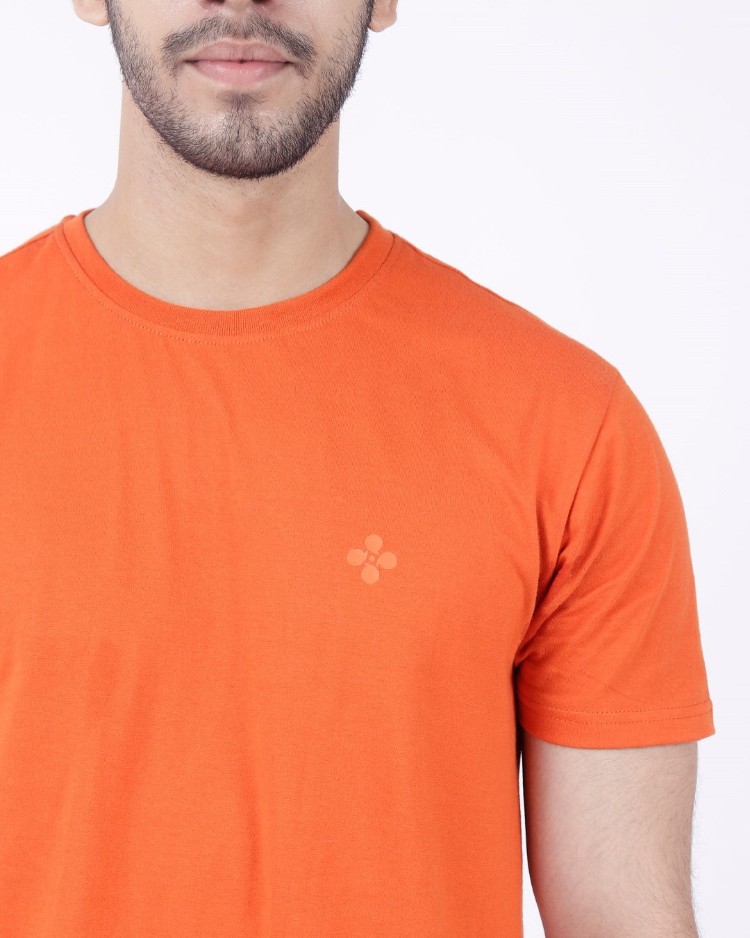 Bio Washed Mens Round Neck T-shirt β Rust